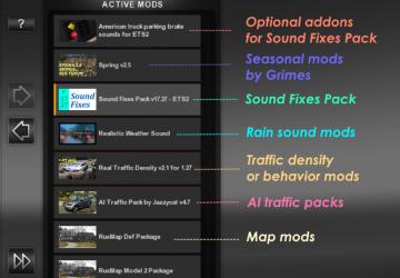 Мод Sound Fixes Pack версия 18.12 для American Truck Simulator (v1.31.x)