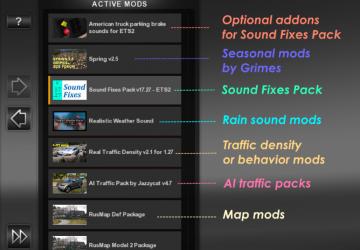 Мод Sound Fixes Pack версия 18.15.2 для American Truck Simulator (v1.32.x)