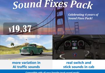 Мод Sound Fixes Pack версия 19.37 для American Truck Simulator (v1.35.x)