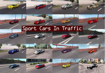 Мод Sport Cars Traffic Pack версия 1.9 для American Truck Simulator (v1.32.x)