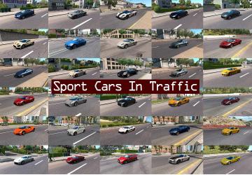 Мод Sport Cars Traffic Pack версия 2.4 для American Truck Simulator (v1.33.x)