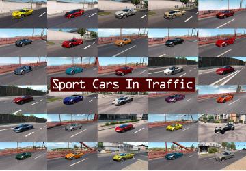 Мод Sport Cars Traffic Pack версия 2.8 для American Truck Simulator (v1.33.x)