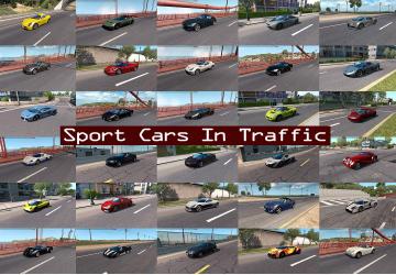 Мод Sport Cars Traffic Pack версия 4.0 для American Truck Simulator (v1.35.x)