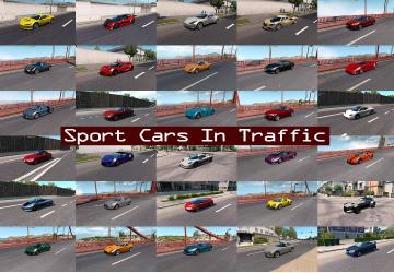 Мод Sport Cars Traffic Pack версия 4.1 для American Truck Simulator (v1.35.x)