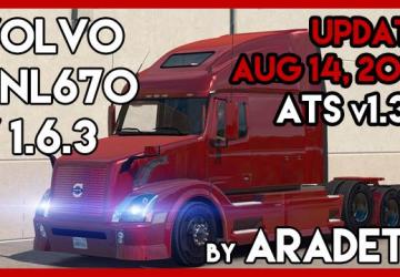 Мод Volvo VNL670 версия 1.6.3 для American Truck Simulator (v1.35.x, 1.36.x)