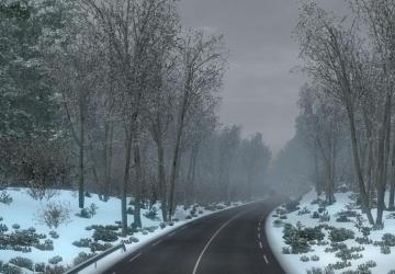 Мод Frosty Winter Weather Mod версия 7.0 для Euro Truck Simulator 2 (v1.33.x)