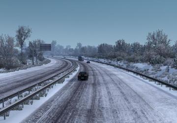 Мод Frosty Winter Weather Mod версия 7.4 для Euro Truck Simulator 2 (v1.37.x)